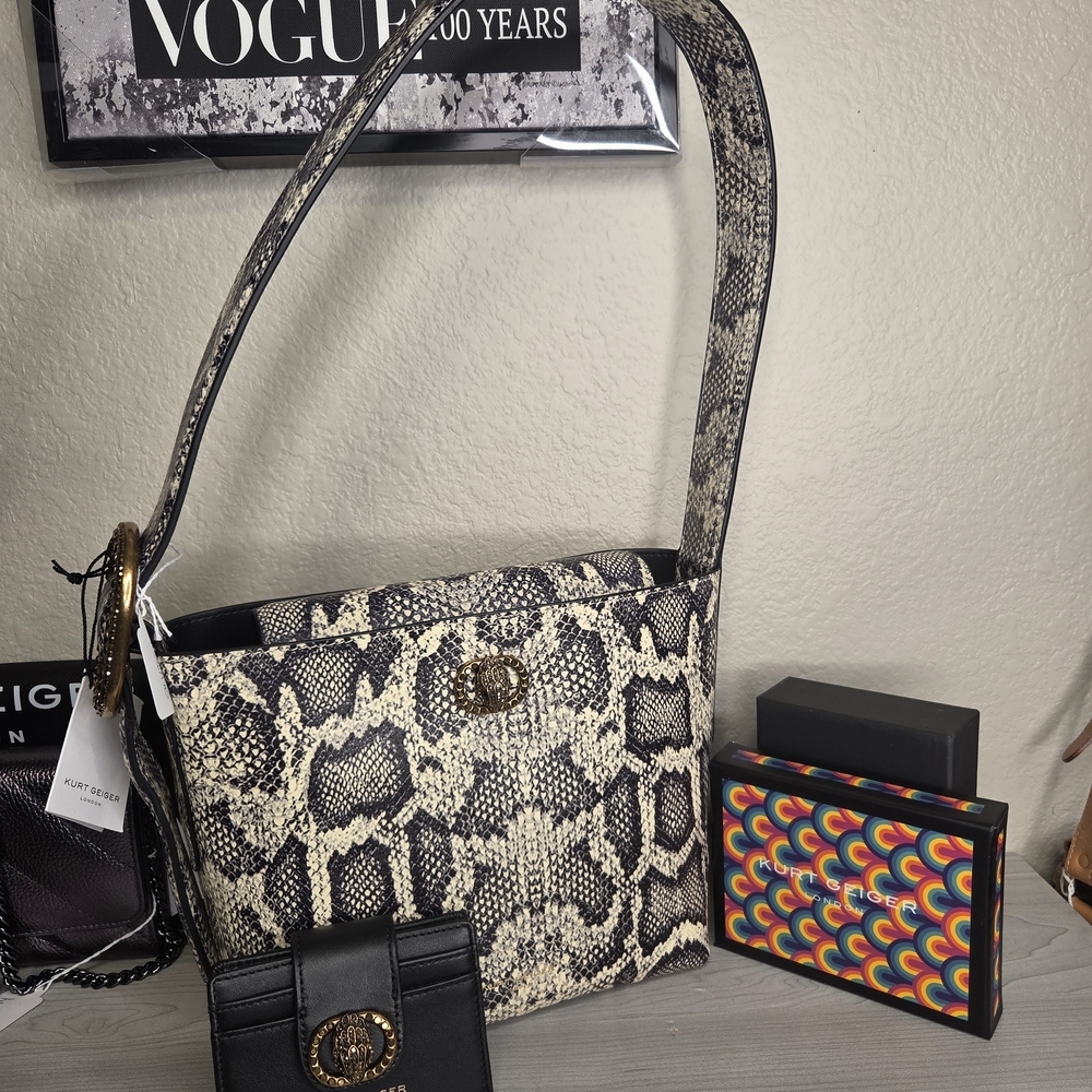 Kurt Geiger Snakeskin Pattern Shoulder Bag With Wallet. NWT.